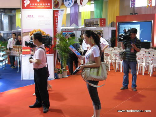 Reporters at the fair