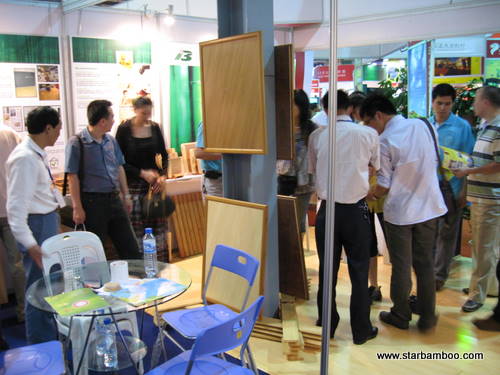 Visitors at the booth